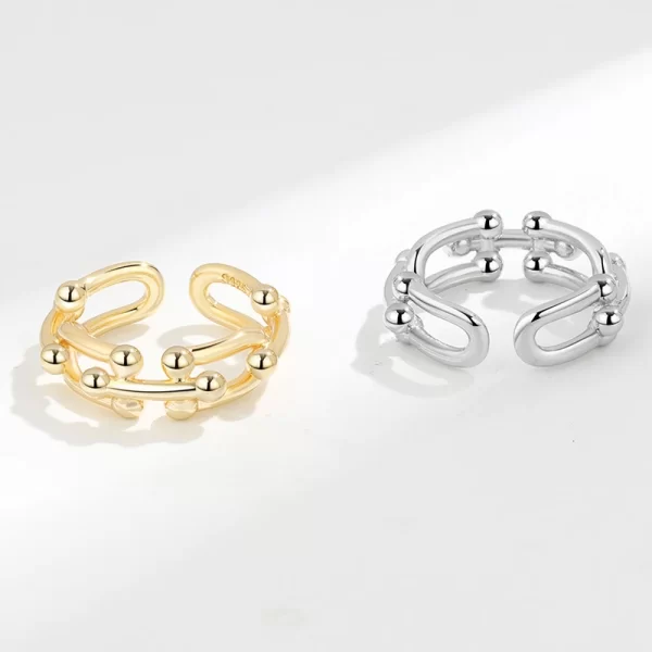 foxanry minimalist silver color engagement rings for women new fashion creative hollow geometric party jewelry gifts