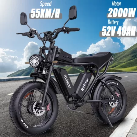 electric bike ridstarq20 2000w dual motor 52v 40ah dual battery adult e bike 20 inch tire for mountain off road electric bicycle
