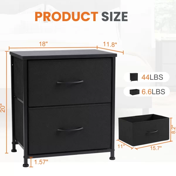 jhk nightstand bedside coffee sofa tea table storage closet chest clothes display for bedroom 2 fabric drawers cabinet furniture