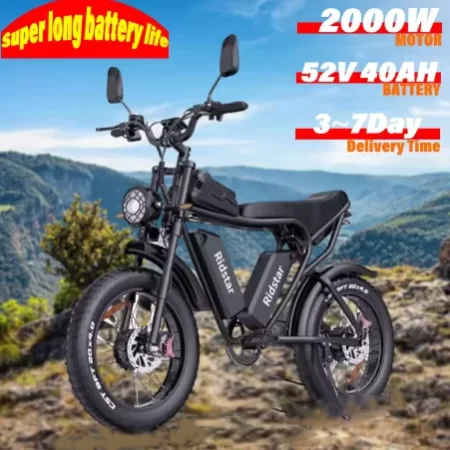 electric bike 2000w powerful dual motor 52v 40ah dual battery q20 pro ebike motorcycle mountain 20x4.0 fat tire electric bicycle