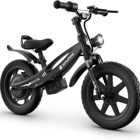 isinwheel 2 in 1 electric bike for kids ages 2 6, 250w/150w electric balance bike w/ swappable battery, 14 inch inflatable tire