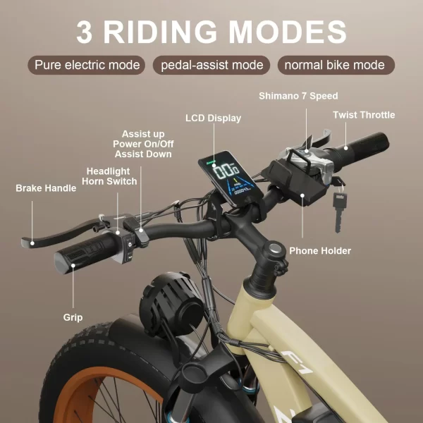 ebike electric bike zeegr f1 2000w 48v 22.4ah full suspension power bicycle bike 26inch fat tire hidden dual battery snow beach