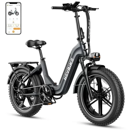 foldable adult electric bike, 48v 14.4ah removable battery, 20 inch x 4.0 fat tires, electric commuter bike for women and men