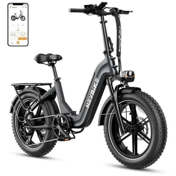 foldable adult electric bike, 48v 14.4ah removable battery, 20 inch x 4.0 fat tires, electric commuter bike for women and men