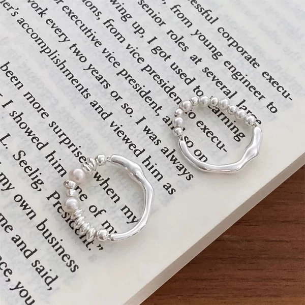 xiyanike asymmetrical beads pearl elastic cord rings for women girl luxury korean fashion new jewelry gift party кольцо женское