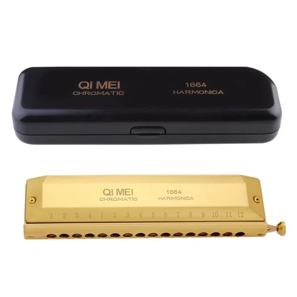 qi mei chromatic harmonica 16 hole 64 tone mouth organ instrumentos key of c professional musical instruments