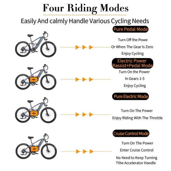 nathaniel syr03 electric bike 27.5"48v1000w adult electric assisted bike 45ah 2large capacity detachable lithium batteries ebike