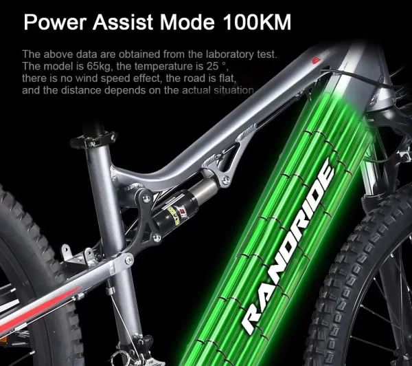 randride yg90 electric bike1000w 48v17ah 21 speed 27*2.4 in tire all terrain off road full suspension oil brake electric bicycle