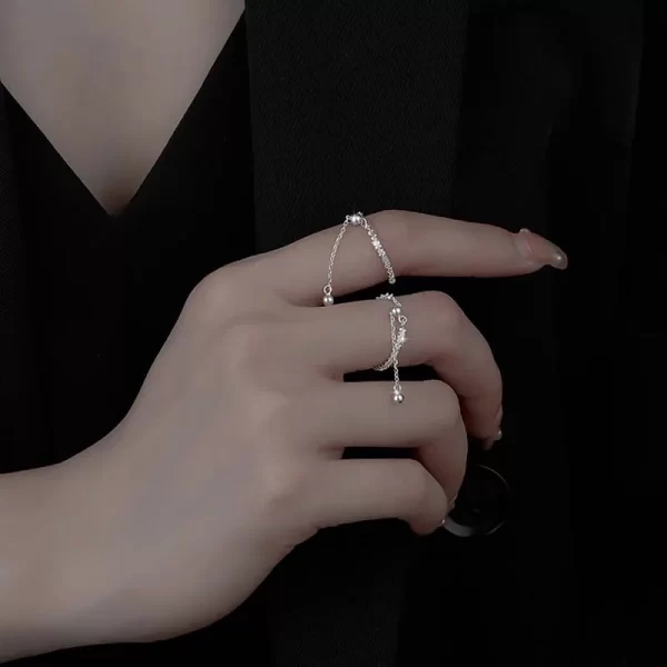 fashion silver color sparkling gypsophila pull rings for women simple adjustable flash fine ring wedding jewelry party gift