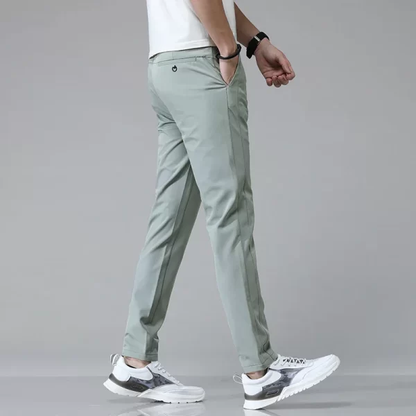 2024 spring summer ultra thin men's stretch slim straight casual pants high quality fashion breathable golf sports trousers