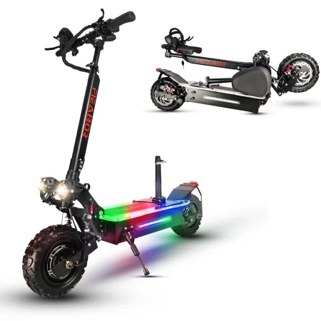 usa eu stock electric scooter alloy frame, foldable, shock absorber, dual motor, q06plus, max load 200kg, 60v, 2800wx2, 11 inch