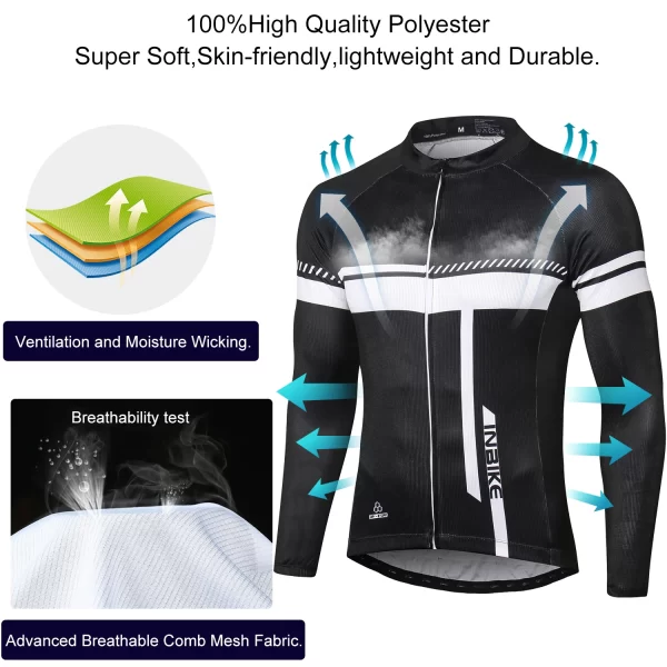 inbike overstock clearance!men's cycling long sleeved jersey bike bib pants biking mtb clothing man long shirts moisture wicking