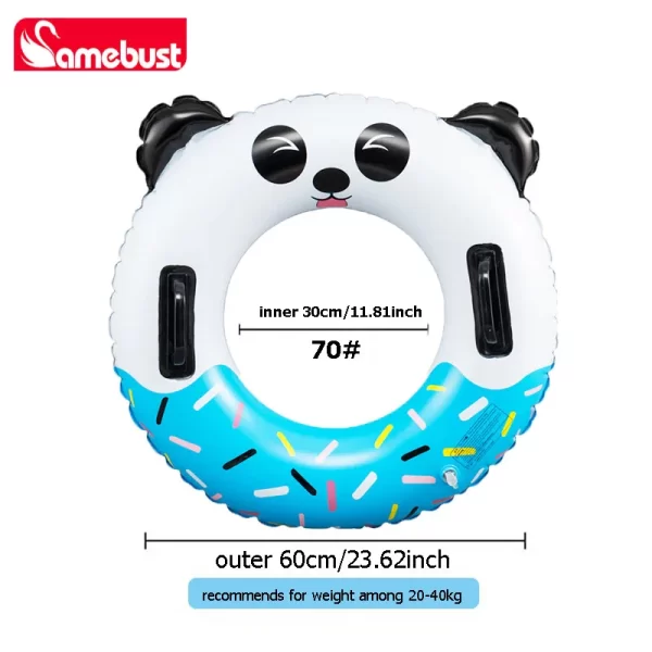 camebust thickeneded swimming ring panda swimming ring adult inflatable lifebuoy beginner swimming ring with double handles