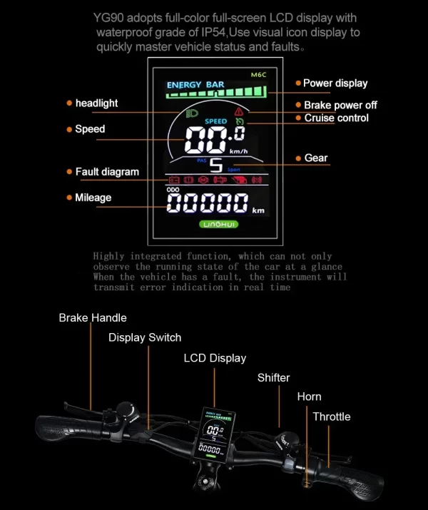 randride yg90 electric bike1000w 48v17ah 21 speed 27*2.4 in tire all terrain off road full suspension oil brake electric bicycle