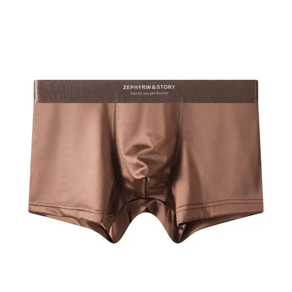3pcs luxury ice silk satin like men's underpants man underwear smooth cool solid breathable boxer shorts