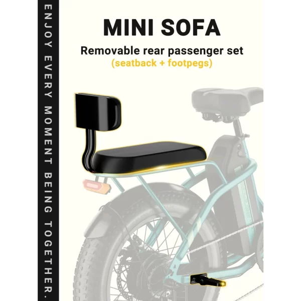 city e bike 750w motor 48v15ah battery with seat back + footrest electric bike 26*3.0 inch fat tire nfc unlock electric bicycle