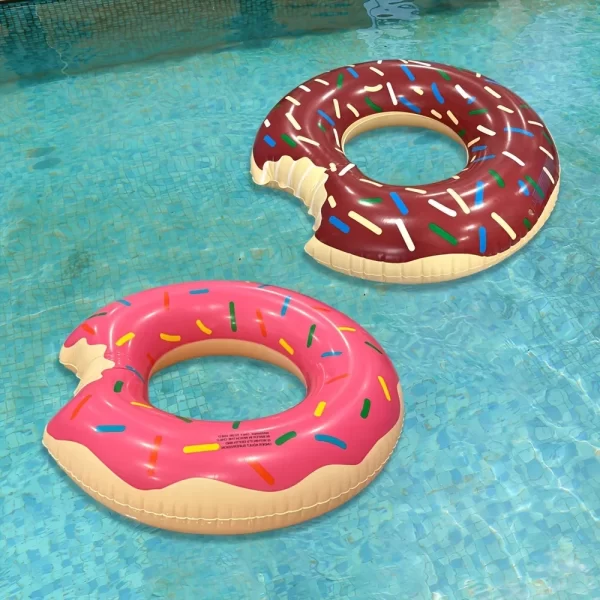 1pc inflatable donut swimming ring pvc pool float swim circle pool party fun water rest floating accessories
