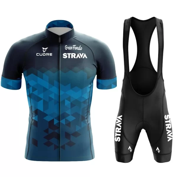 2024 jersey set strava summer short sleeve breathable men's mountain bike jersey set