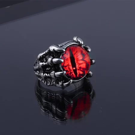 fashion creative evil dragon eye rings for personality male punk colors ring jewelry men's bar night club accessories gifts