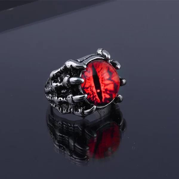 fashion creative evil dragon eye rings for personality male punk colors ring jewelry men's bar night club accessories gifts