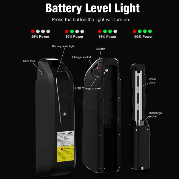 hailong electric bike battery 48v 52v 21700 cell capacity 15ah 20ah 25ah with usb for 350w 500w 750w 1000w 1500w motor ebike