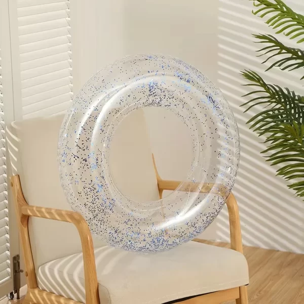 summer inflatable transparent sequin swimming ring for adults and children inflatable pool men and women water play accessories