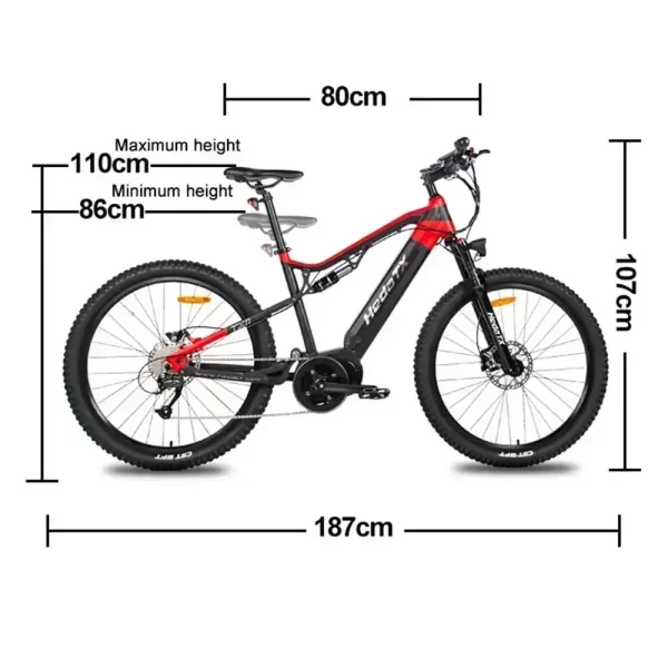city ebike tx11 48v 17ah 1000w center mount motor removable battery mountain 27.5 inches electric bike top speed 55km/h 9 speed