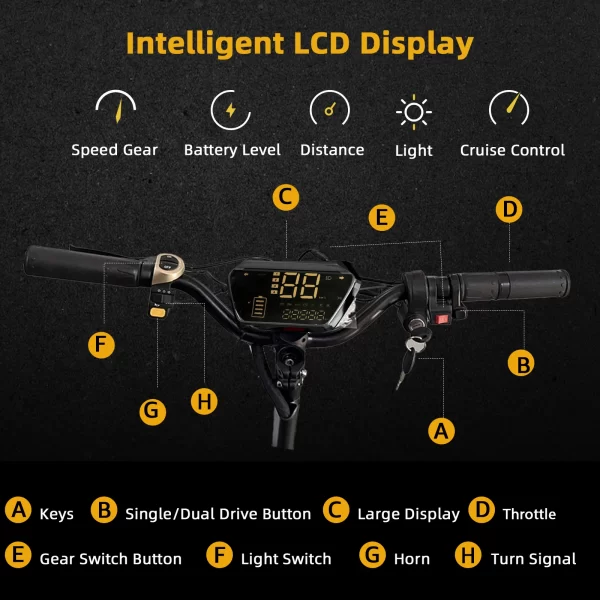 single dual motor electric scooter for adults 85km/h 1200 6000w 30 100km range foldable e scooter with seat x60 x700 x500 x750