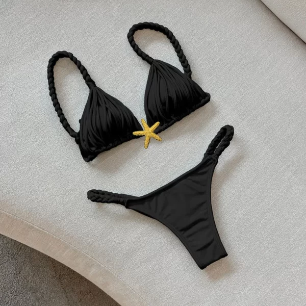 2025 new five pointed star brazilian bikini swimwear women's braided rope swimsuit two piece set female sexy mujer beachwear