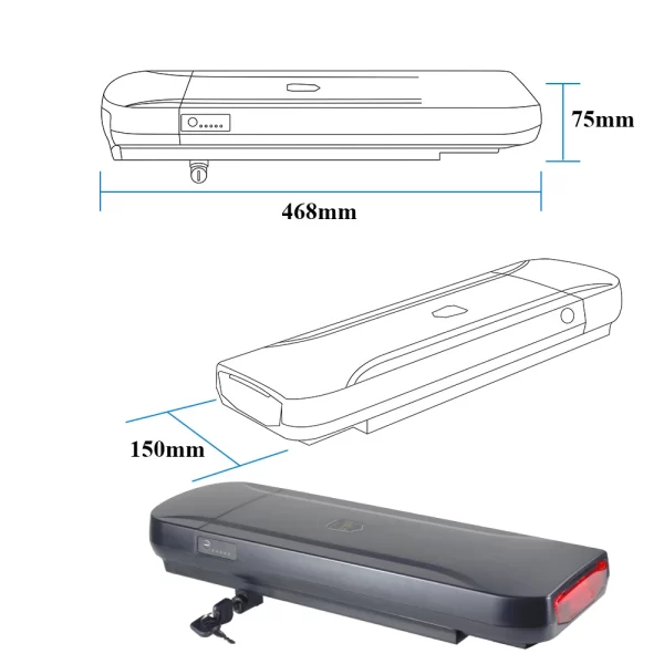 joycube jceb360 rear rack 36v 13ah 18ah 20ah lithium ion battery pack for replacement phylion xh370 13j wall es electric bicycle