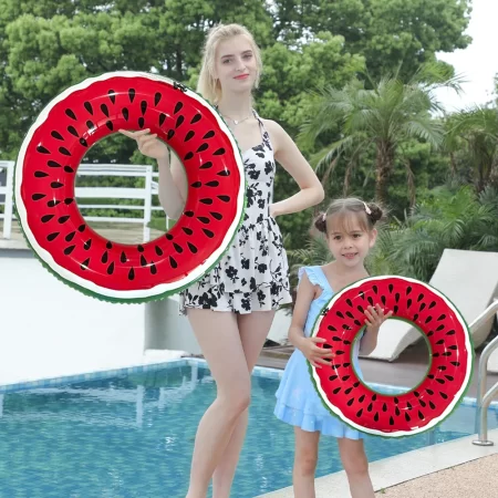1pc inflatable watermelon swim circle summer swimming pool party water floating swimming ring accessories gift