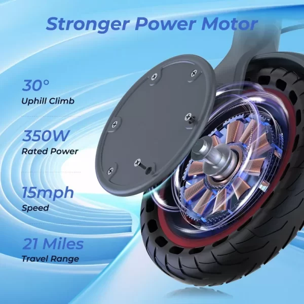 lp80 electric scooter: 350w motor, 31km/h speed, app enabled, shock absorbing, anti skid, 8.5 inch wheels, foldable design.