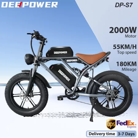 deepower electric bike 2000w 48v 60ah 20 inch adult fat tire mountain electric bicycles oil brake off road adventure ebike