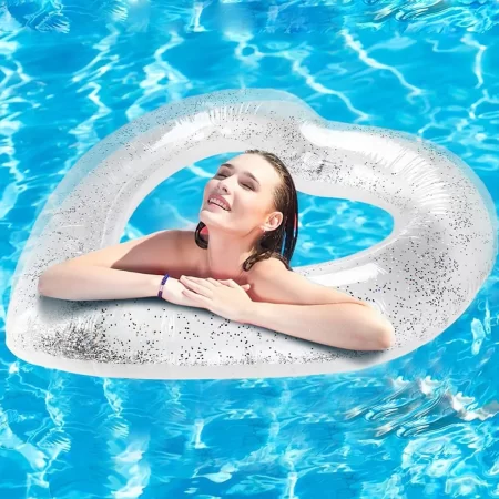 sweet love swim ring 90cm inflatable pvc adult swimming pool float for women beach party transparent love shape