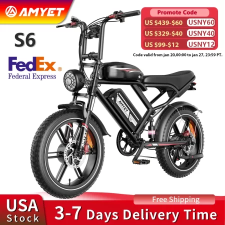 amyet s6 electric bike for adults dual moter peak 3000w,52v 50ah removable dual battery,140 miles,32mph electric motorcycle bike