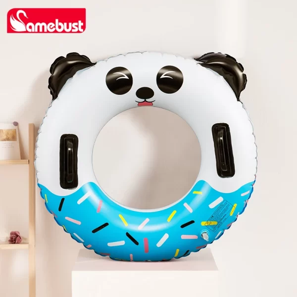 camebust thickeneded swimming ring panda swimming ring adult inflatable lifebuoy beginner swimming ring with double handles