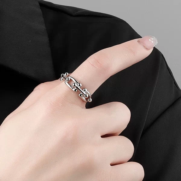 foxanry minimalist silver color engagement rings for women new fashion creative hollow geometric party jewelry gifts