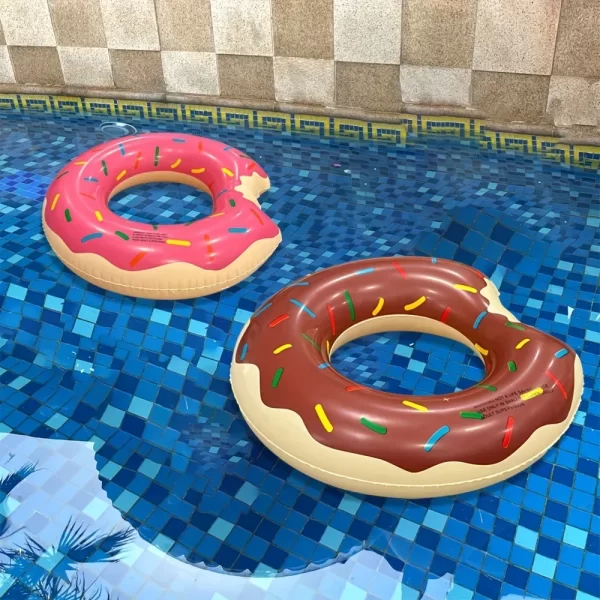 1pc inflatable donut swimming ring pvc pool float swim circle pool party fun water rest floating accessories