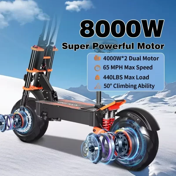 2024 x8 pro 8000w 60v 38ah dual motor foldable electric scooter for adults 14 inch tires top speed 110km/h range 120km