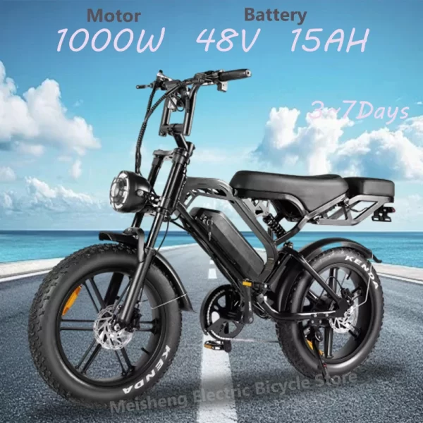 newly v20pro electric bicycle 1000w 48v 15ah ebike , 20 inch electric fat tire electric city mountain bike
