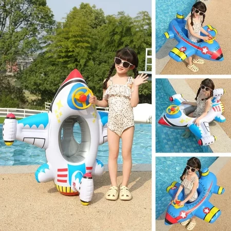 baby swim ring inflatable toy aircraft shape swimming circle seat float swimming pool beach summer water toy for kid children