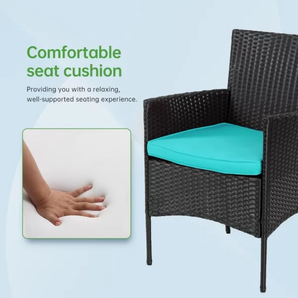 4 piece outdoor wicker patio conversation furniture set for backyard w/coffee table, seat cushions, patio furniture set