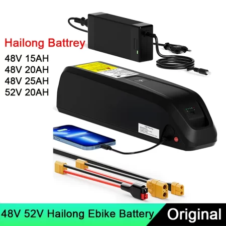 hailong electric bike battery 48v 52v 21700 cell capacity 15ah 20ah 25ah with usb for 350w 500w 750w 1000w 1500w motor ebike