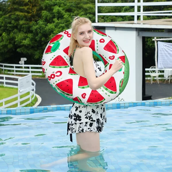 inflatable watermelon shaped swimming ring pool ring tube floating fun water sports swimming supplies for adults' party toys