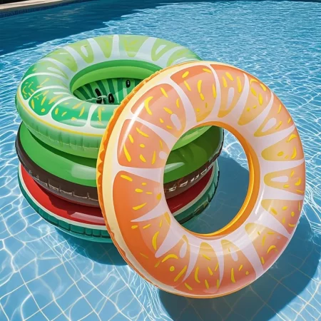 65cm watermelon inflatable swimming ring pvc thickened summer water toys for kids adults hawaiian pool beach party decoration