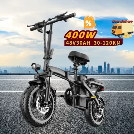 mini folding electric bike 48v 400w 30ah 14 inch electric city bike folding electric bicycle cheap adult battery powered scooter