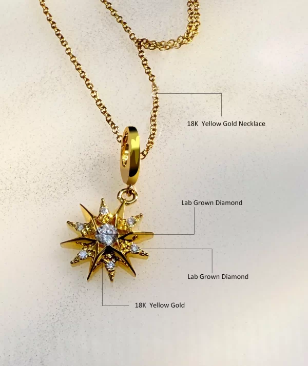 lab grown diamond necklace real gold 18k original pendant star designer luxury jewelry for both man and women criti rora