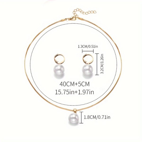 3pcs Elegant Faux Jewelry Set- Matching Necklace, Earrings& Ring Women, Birthdays, & Special Occasions, Family& Friends, Birthdays Classy Accessory Durable Alloy, Jewelry Set - Image 5