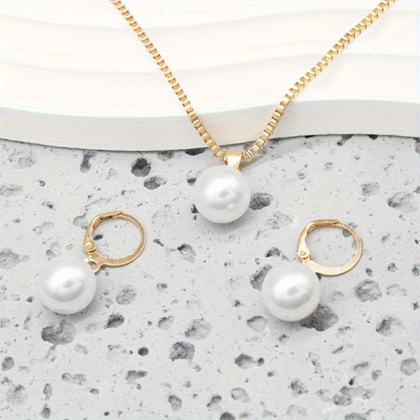 3pcs Elegant Faux Jewelry Set- Matching Necklace, Earrings& Ring Women, Birthdays, & Special Occasions, Family& Friends, Birthdays Classy Accessory Durable Alloy, Jewelry Set - Image 8