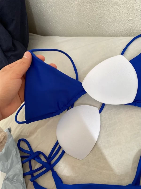 sexy women bikini 2025 new push up bra bikini set swimsuit for women solid black red blue beachwear ladies chest pad swimwear